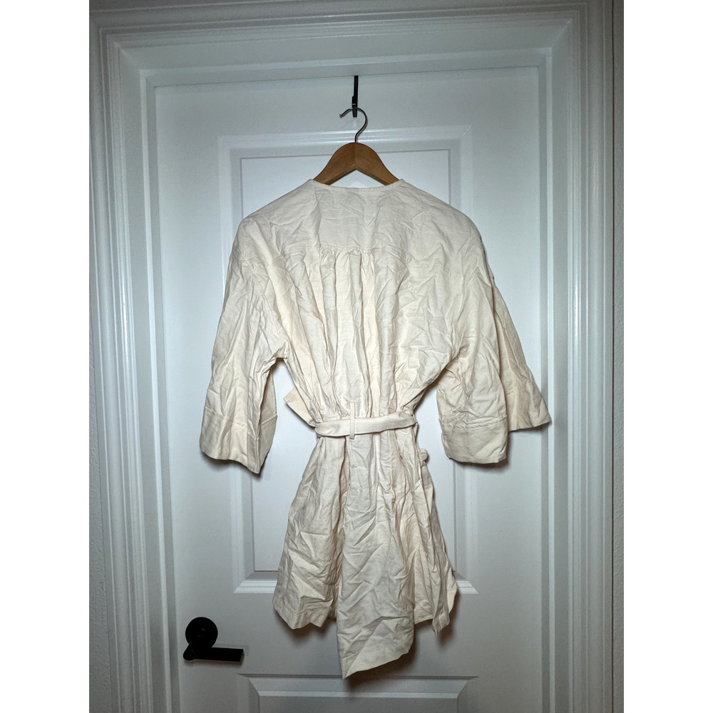 SHEIN Casual Linen 3/4 Sleeve Shorts Romper Jumpsuits With Belt Size 6 / Medium - Picture 4 of 11